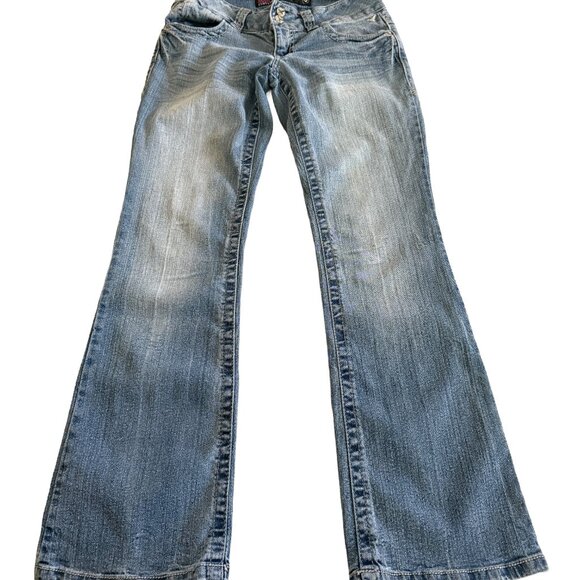 Grane Selma Low Rise Curvy Boot Blue Jeans Junior Sz 5 Short - Picture 1 of 4